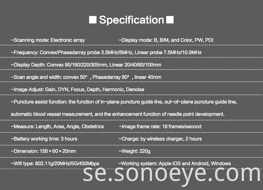 spec for probe